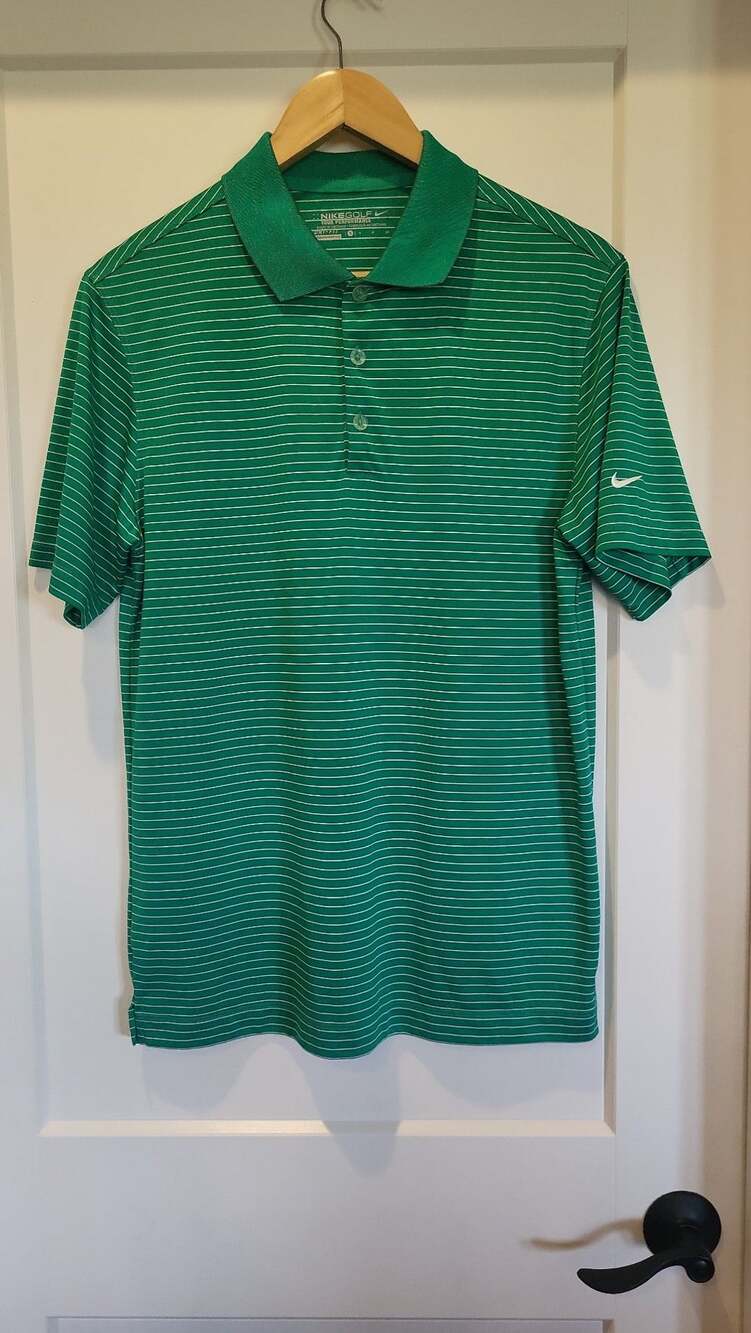 Nike Golf Tour Performance Dri-FIT Green Stripe Polo Shirt, S